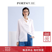 宝姿PORTSPURE女装 RP3B013AWC037 衬衫 时尚 设计感休闲通勤纯色长袖
