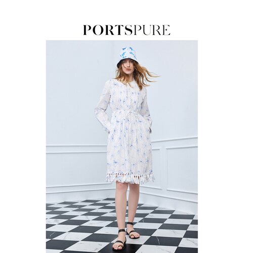 宝姿PORTSPURE女装舒适度假经典浪漫连衣裙