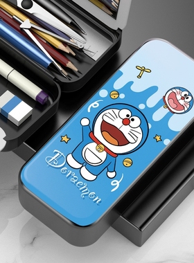 蓝胖子文具盒小学生铅笔盒帆布初中生大容量限量版小学生男孩子路飞多功能学生用卡通网红文具