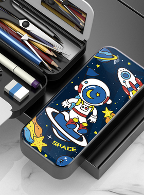 小学生用多功能儿童文具盒卡通创意笔袋男孩3D铅笔盒ins潮女孩简约日系可爱韩国网红大容量男生帆布文具袋