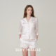 SILKY 短套装 MIRACLE真丝睡衣Petit flower桑蚕丝条纹印花中袖