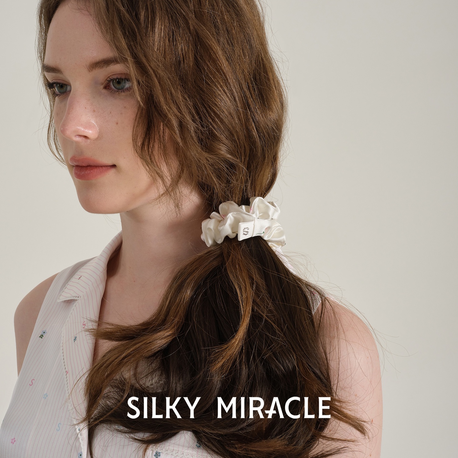 SILKYMIRACLE小碎花真丝发圈