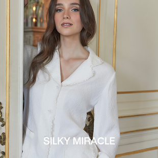 SILKY MIRACLE真丝睡衣ELEGANCE桑蚕丝女家居服高级纯欲可外穿