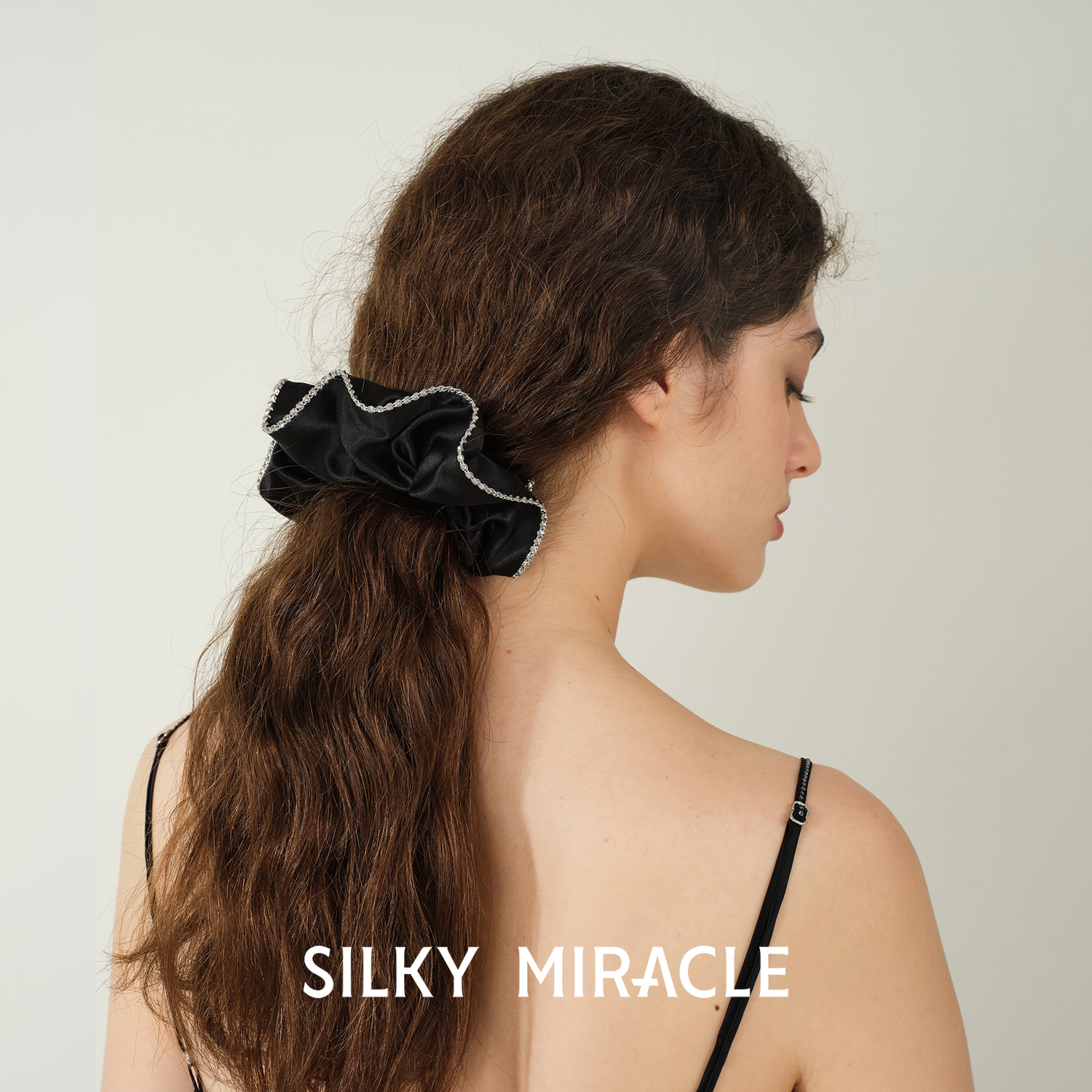 SILKYMIRACLE真丝发圈水晶头花