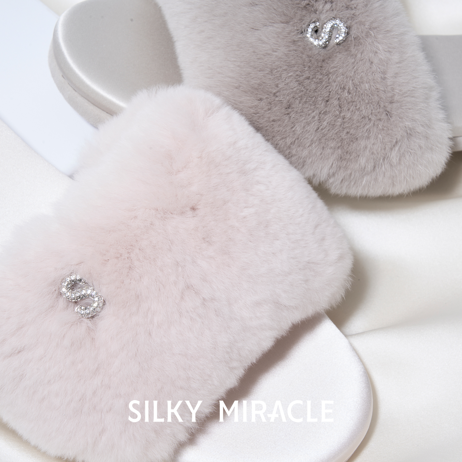 SILKYMIRACLE真丝皮草拖鞋