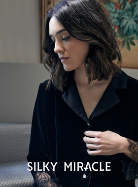 SILKY MIRACLE真丝丝绒睡衣WINTER GARDEN蕾丝家居服高端套装