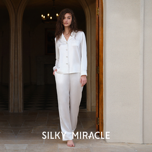 MIRACLE真丝睡衣Purity雪纺蕾丝花边桑蚕丝纯欲外穿家居服 SILKY