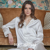 LACE刺绣蕾丝睡衣套装 SILKY MIRACLE真丝鸢尾花家居服GOLDEN