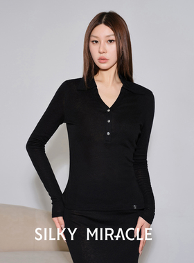 SILKY MIRACLE羊绒针织桑蚕丝睡衣半裙NUDE打底长袖可外穿家居服