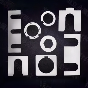 硅钢片E型夹具垫片0.01-5mm加工E型垫圈L型U型0.02金属垫片单孔