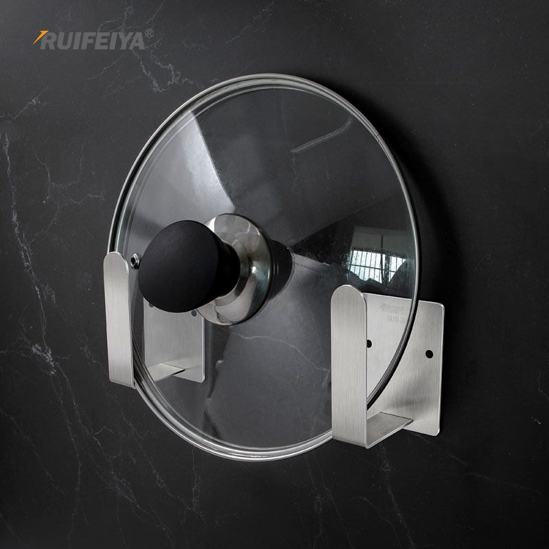 厨房免打孔锅盖架挂钩墙上菜板砧板收纳挂架壁挂式平底锅煎锅架子