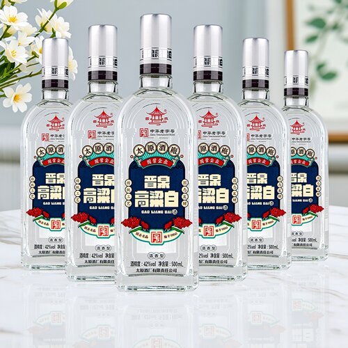 山西太原酒厂 42度国潮晋泉 高粱白酒 清香型 纯粮食酒 6瓶装整箱
