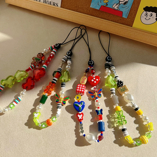 安迪case代购店 招财纳福ins复古可爱挂绳高级定制手腕挂绳钥匙链