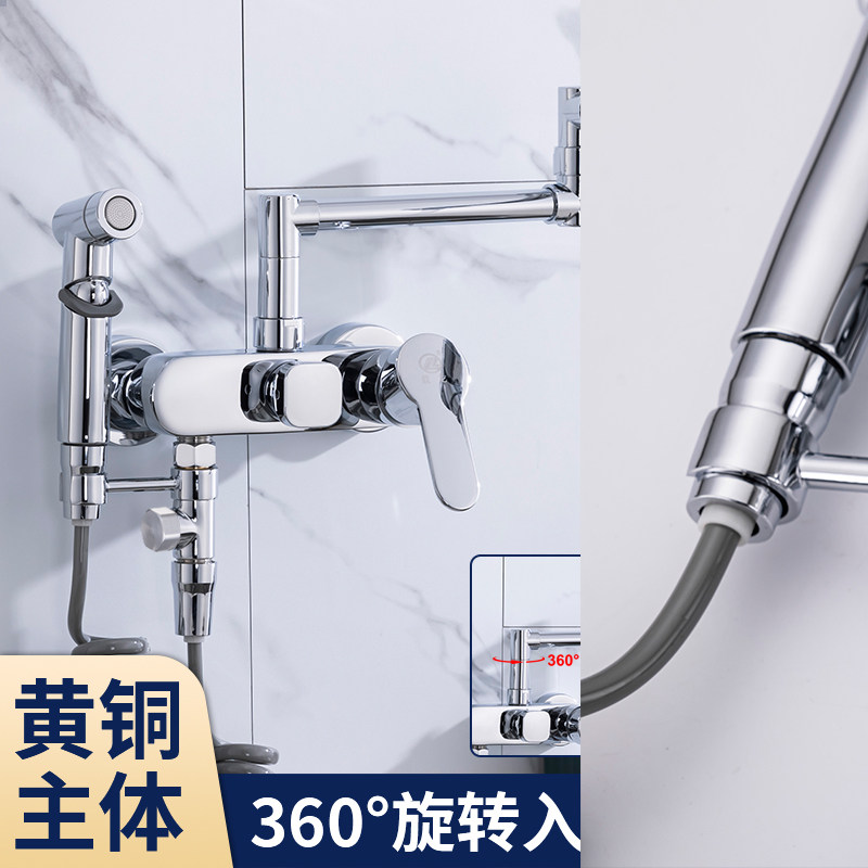 全铜厨房龙头冷热入墙式水龙头洗菜盆洗碗池阳台洗衣池拖把池龙头