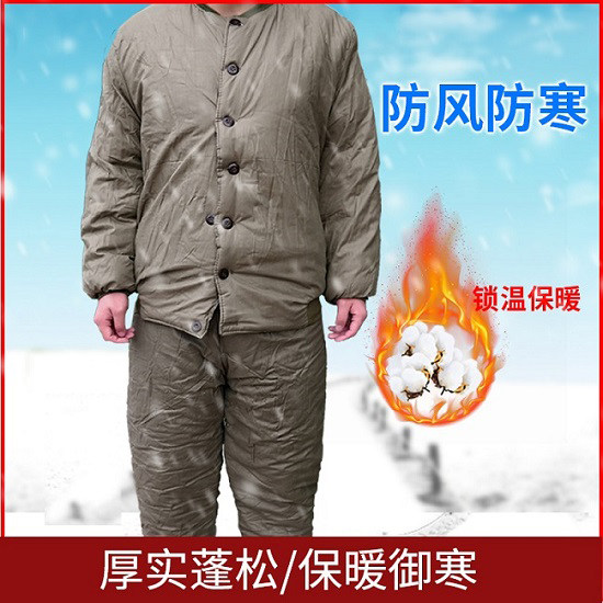 加厚保暖加绒棉衣棉服棉裤男士棉袄冬季纯棉布料男士棉外套
