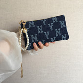 手机包2025新款 女士卡包护照驾驶证件手挽包手拿包复古牛仔化妆包