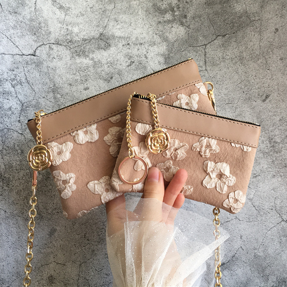 帆布立体花朵ins精致高档手机包