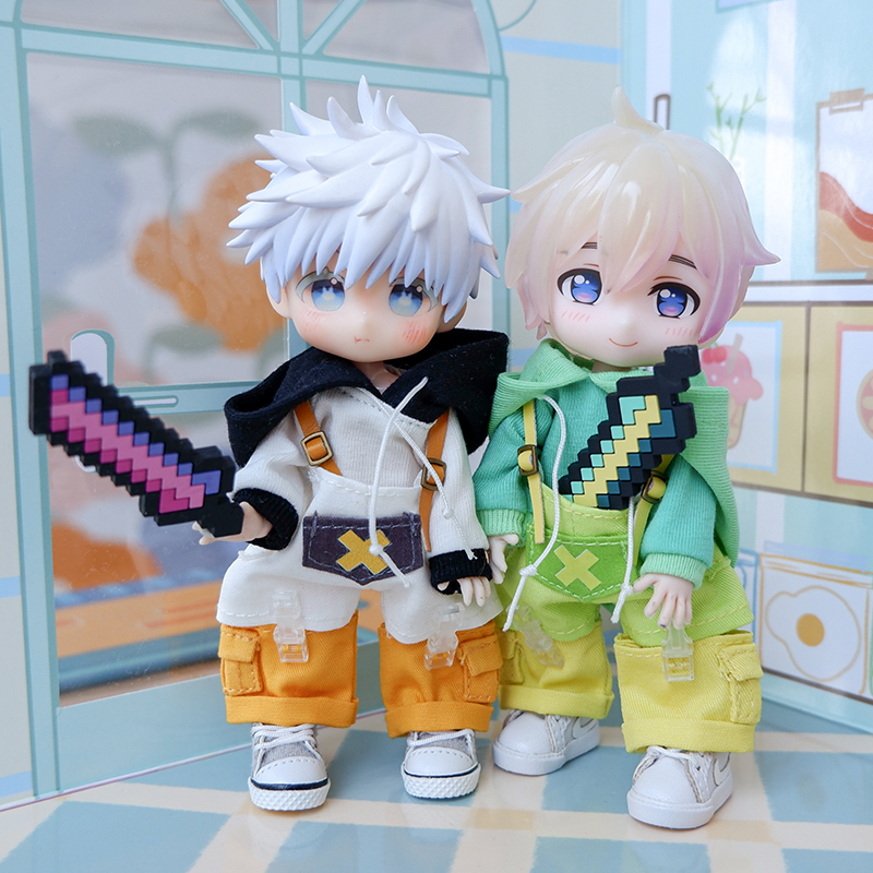 ob11娃衣电玩人偶背带裤