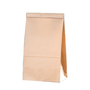 铁丝封口无印刷方底袋一次性牛皮纸袋简约包装袋防油淋膜纸袋50个