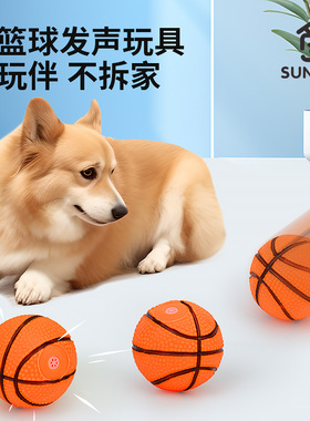宠物玩具发声小篮球耐咬磨牙训练小金毛泰迪比熊狗狗用品解闷神器
