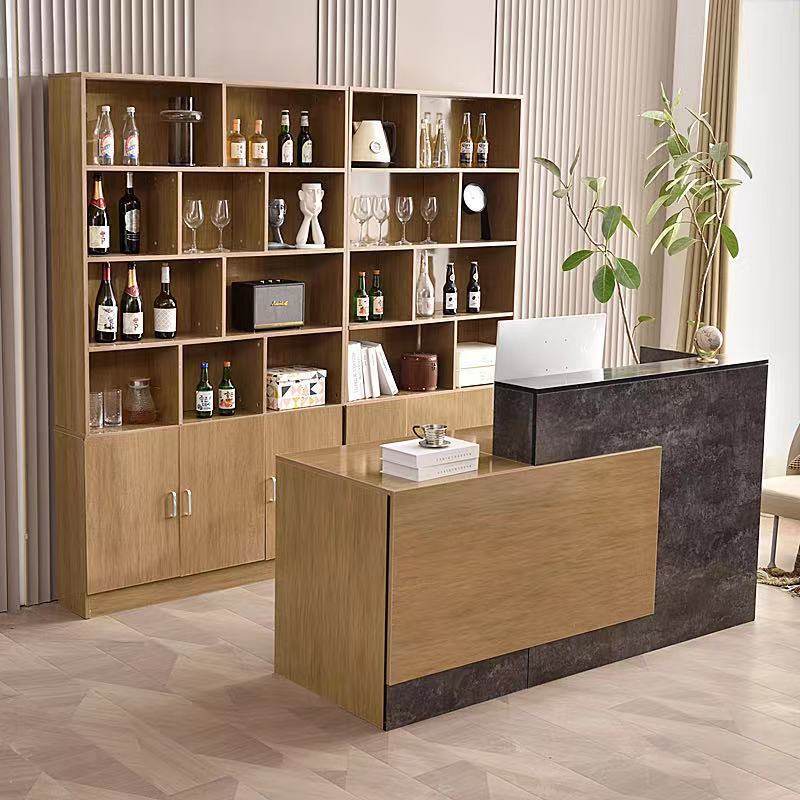 kt44实木定 做收银台前台接待简约现代店铺小型吧台柜饭店收