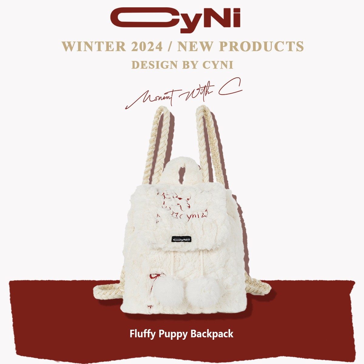 CyNi仿兔绒可爱小狗包背包图片