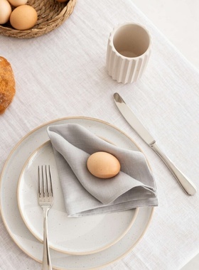 天然亚麻垫餐垫32x44CM餐巾纯色方形隔热垫口布擦杯布45X45CM抹布