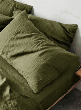 日式简约风纯色亚麻枕套亲肤枕头套大号定制48X74CM单支装不含芯