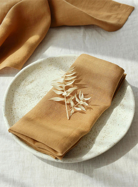 高档轻奢风纯色亚麻西餐巾折花餐垫包间餐桌垫32X44CM可定制尺寸