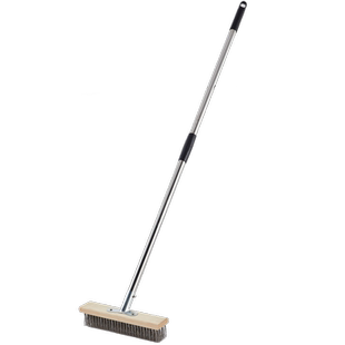 洗地刷子长柄硬毛不锈钢丝地板刷地神器户外庭院地面强力清洁工具