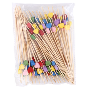 一次性水果叉子花签竹签创意水果牙签鸡尾酒装饰签水果点心叉签字