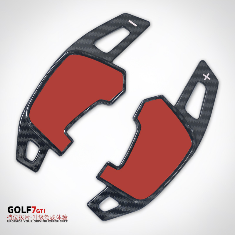 适用大众高尔夫7GTI方向盘换挡拨片R20档位加速跨境车品碳纤纹