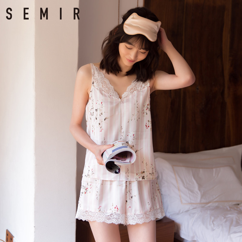 森马睡衣女夏吊带背心短裤套装蕾丝性感春秋打底内搭女士居家内衣|ruв категории Нижнее белье, пижама/домашнего костюм - от Buy2taobao.com для оказания профессиональной услуги покупки агента Taobao