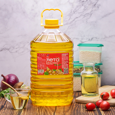 俄罗斯进口红色夏日大豆油4.6L非转基因食用油精制大豆油家用桶装