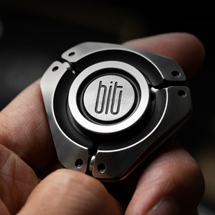指玩屋老铁匠BIT03指尖陀螺静音绝版 手指三叶金属解压神器edc玩具