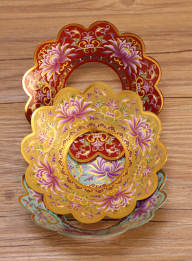 加厚合金珐琅彩莲花香炉围香灰托家用供奉室内上香香薰炉围防掉香