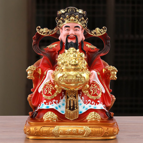 信扬树脂招财新中式家用神像摆件