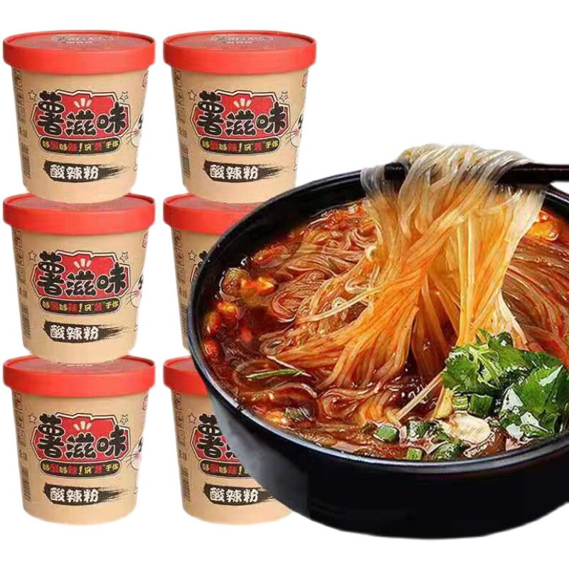 陈村薯滋味网红酸辣粉麻辣爆肚红汤牛杂味方便速食整箱非油炸宵夜