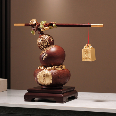 新中式称心如意葫芦聚宝盆摆件客厅酒柜电视柜乔迁新居礼物装饰品