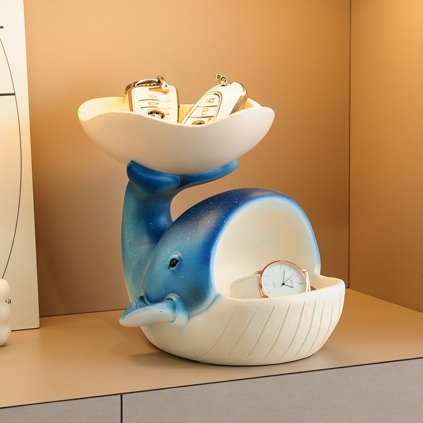 入户钥匙收纳玄关摆件轻奢高档高级感客厅门口进门鞋柜鲸鱼装饰品,家居饰品,装饰摆件,淘宝优惠券,粉丝福利购,淘宝优惠卷