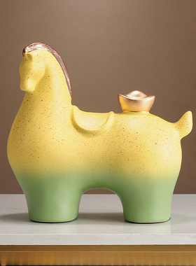 马上有钱摆件客厅博古架酒柜电视柜高档装饰品办公室乔迁开业礼物