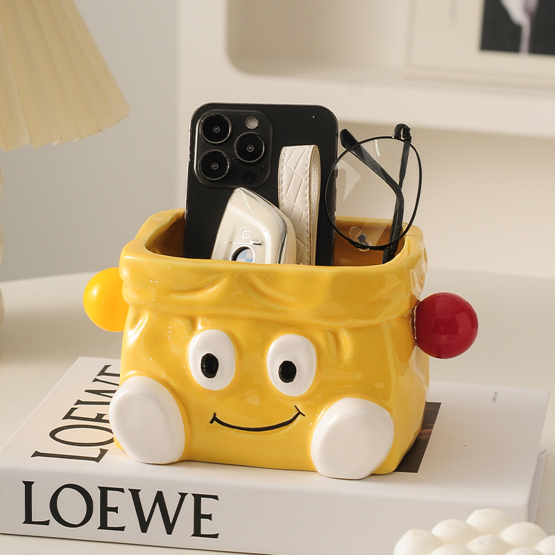 入户玄关摆件可爱纸袋钥匙收纳鞋柜置物架家居客厅电视柜桌面装饰