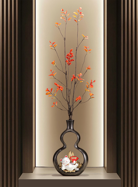 躺赚招财葫芦花瓶落地摆件竖高入门玄关上档次大气壁龛乔迁装饰品