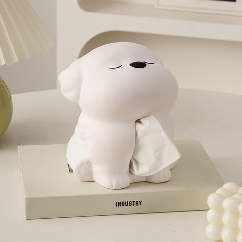 傲娇狗创意纸巾盒餐巾纸盒家用客厅桌面纸抽盒轻奢高档纸巾收纳盒