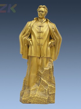 40cm 62cm主席黄铜青年像 毛爷爷青年时期黄铜摆件.5
