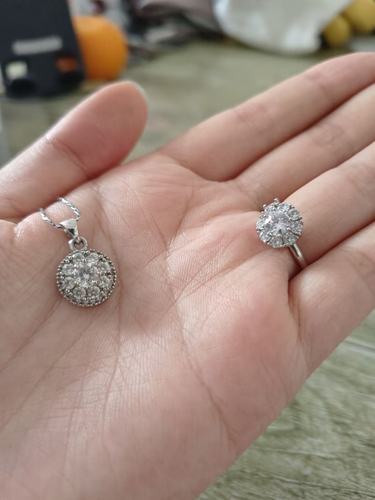 时来运转项链戒指表面能转动伪钻爆闪 二手闲置商品戒指环内微瑕