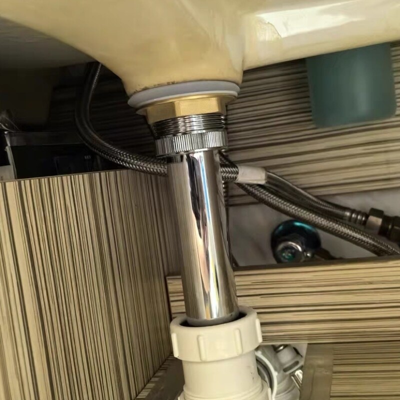 漏水器防堵面盆下水管弹跳芯按压式过滤卫生间洗手池软管全铜