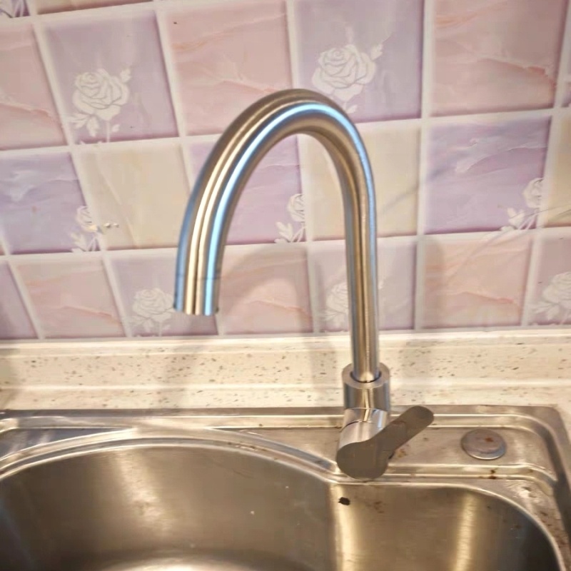 二合一水阀防溅水水槽洗碗家用洗菜盆304铜洗手池单冷厨房冷热水