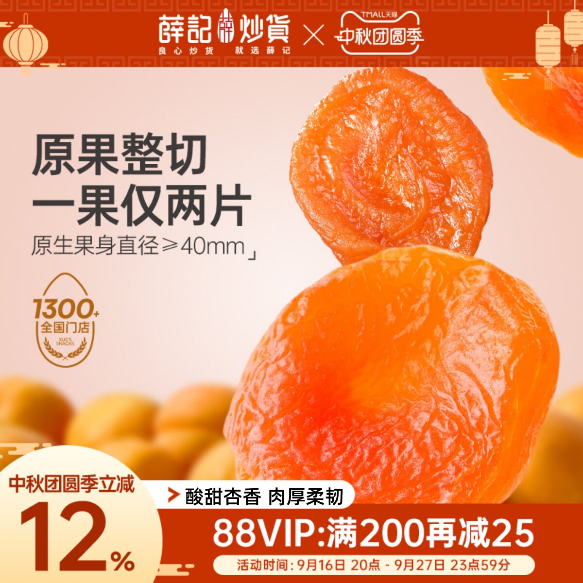 薛记炒货金太阳杏干无核蜜饯酸甜解腻果脯休闲办公独立包装新品