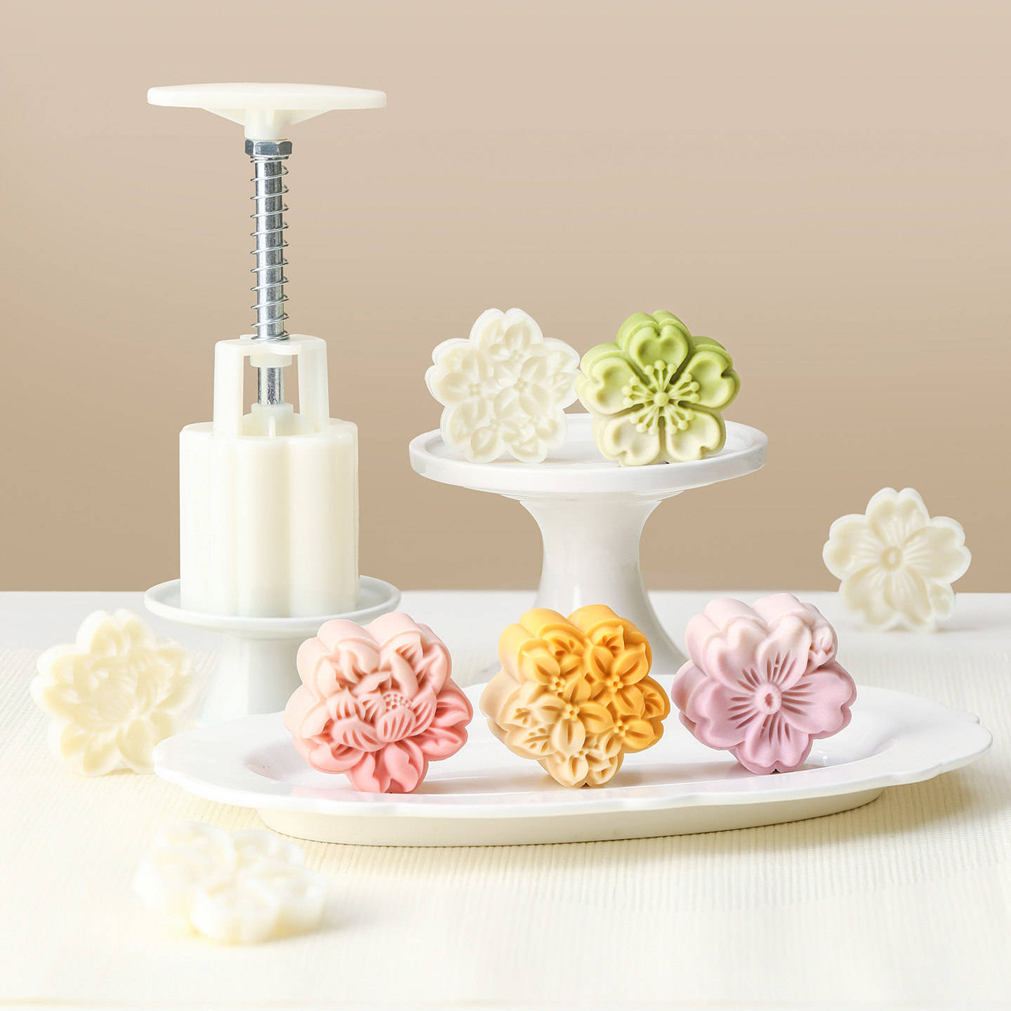 月饼模具新款冰皮手压式家用按压烘焙糕点磨具做月饼的75克50g100